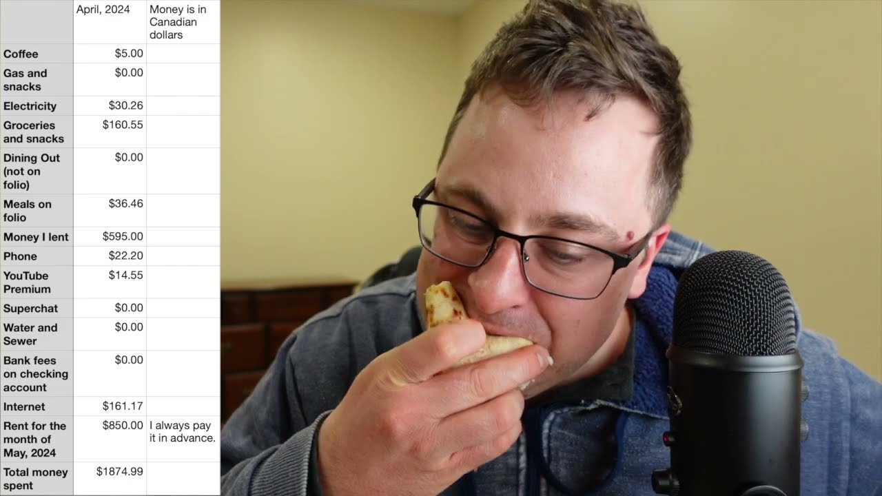 ASMR Got screwed over. April 2024 Spending Update. Cooking and eating, soft spoken, ramble