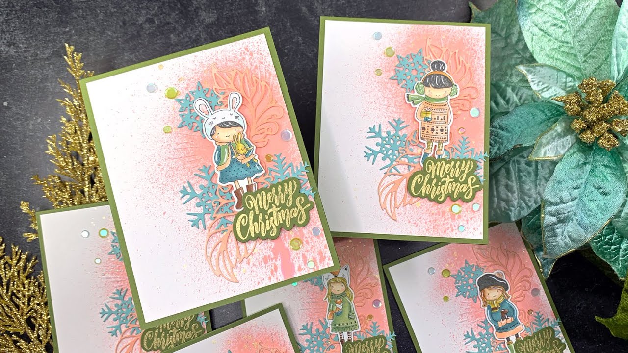Mixed Media Christmas Cards | Picket Fence Studios | AmyR 2023 Holiday Card Series #17