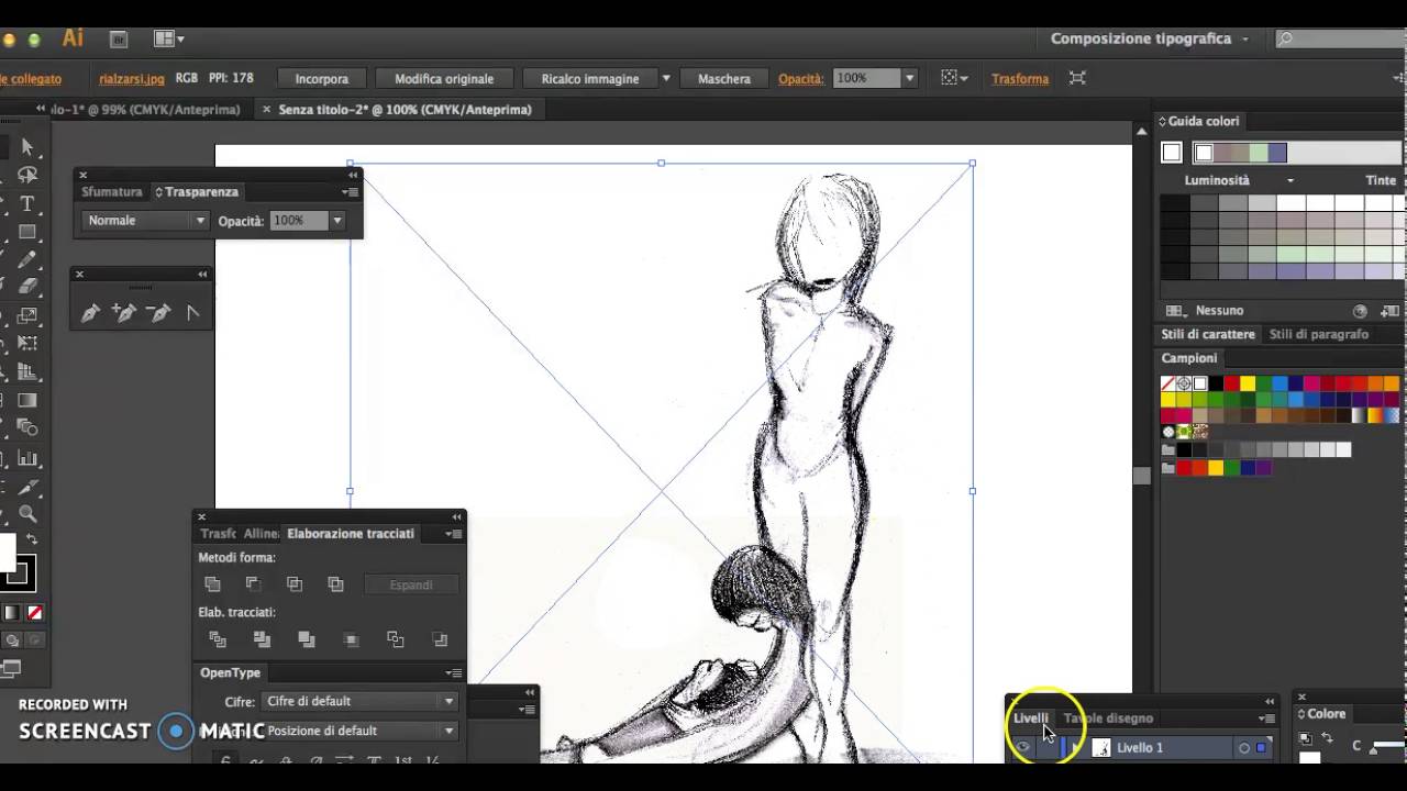 Figurativo ellittico come tirare le linee curve su illustrator