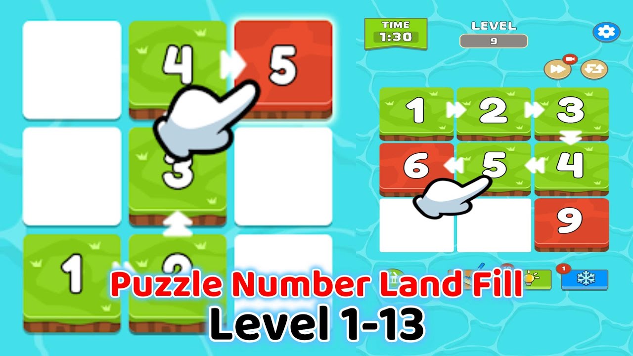 Puzzle Number Land Fill - Gameplay Walkthrough Level 1-13