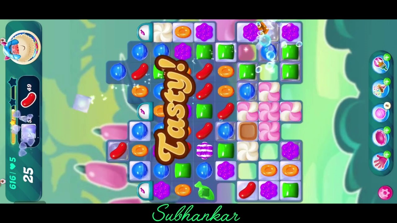 Candy Crush Saga. Level 616.⭐⭐⭐ Star.Level 616 Help.@Subhankar0002.☠️☠️