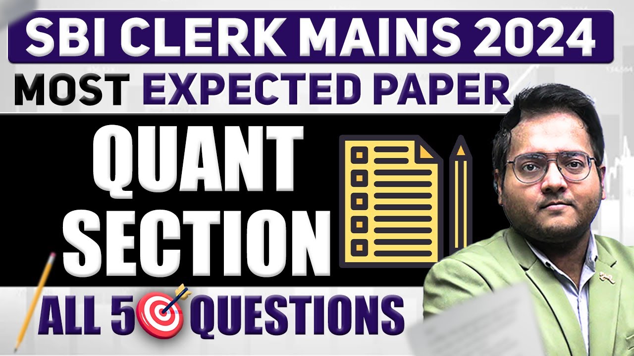 🔥 SBI CLERK Mains 2024 Quant Complete Paper All 50 Questions | SBI CLERK Mains Quant Paper | Harshal