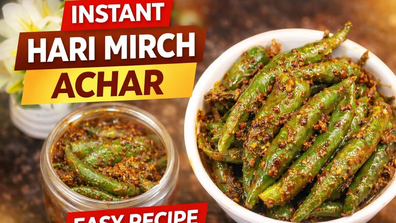 🌶️Instant Hari Mirch Achar | 10 Minute Mein Ready | | Desi Style Hari Mirch Achar #ytshorts #food 