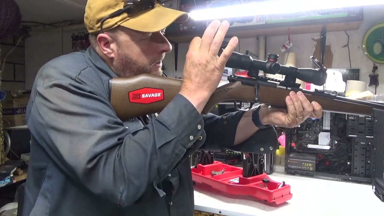 Scope mount and sight in on the Savage .22 Magnum rifle...50 yard and 100 yard range