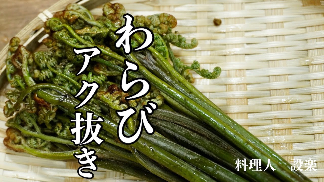 【プロ直伝】 板前が教える！【わらびのアク抜き】のやり方　重曹を使った簡単アク抜き方法とよくある失敗からのリカバリ方法もプロが解説