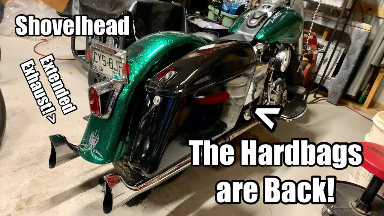 Hardbags Reinstalled on the Shovelhead - Custom '76 Harley FLH Electra Glide