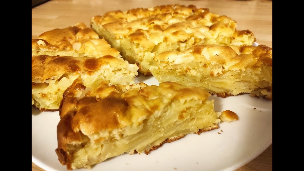 Ленивый пирог с маскарпоне и яблоками,  грушами или ананасом. Вкусно и быстро
