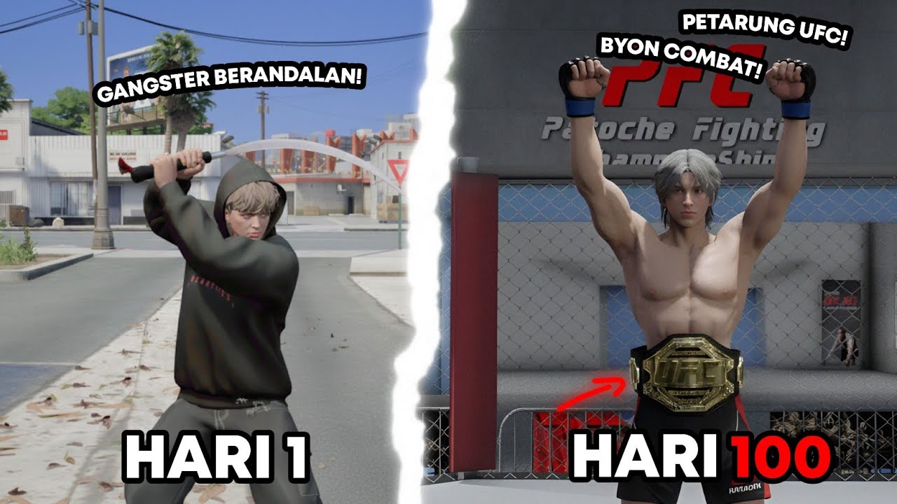 100 HARI DI GTA 5 DARI GANGSTER SAMPAI JADI PETARUNG UFC PROFESIONAL