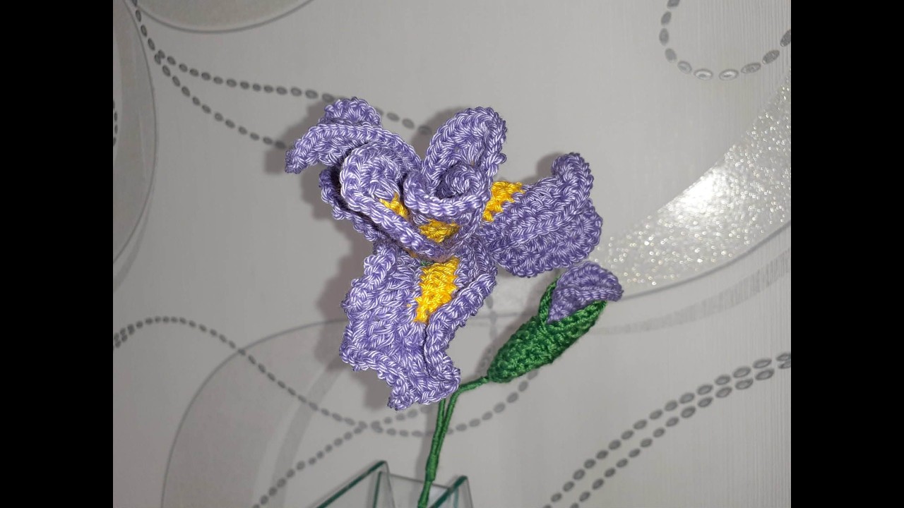 Tutoriel Objectif Gros Bouquet iris au crochet taille réelle explications en français facile