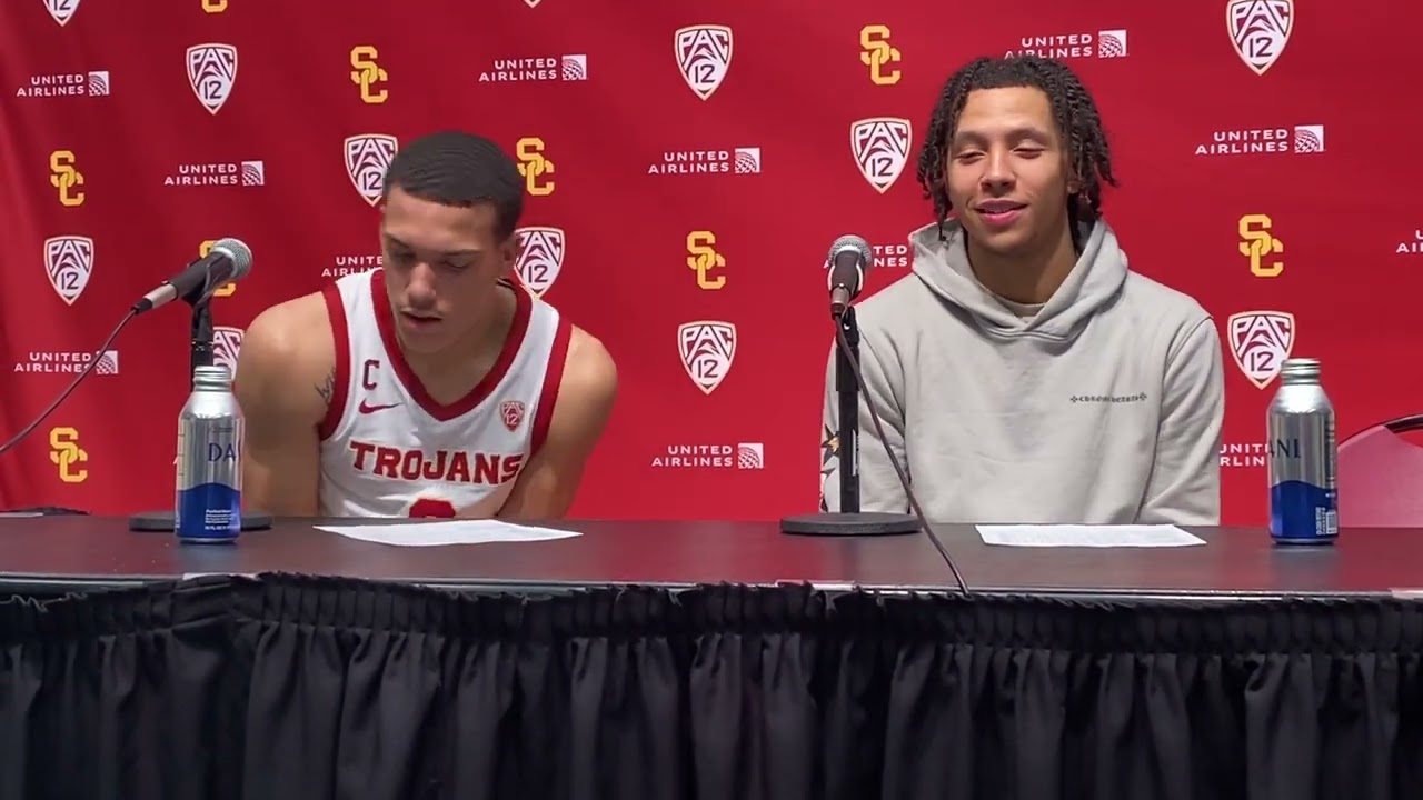 USC's Kobe Johnson and Tre White after win over Washington