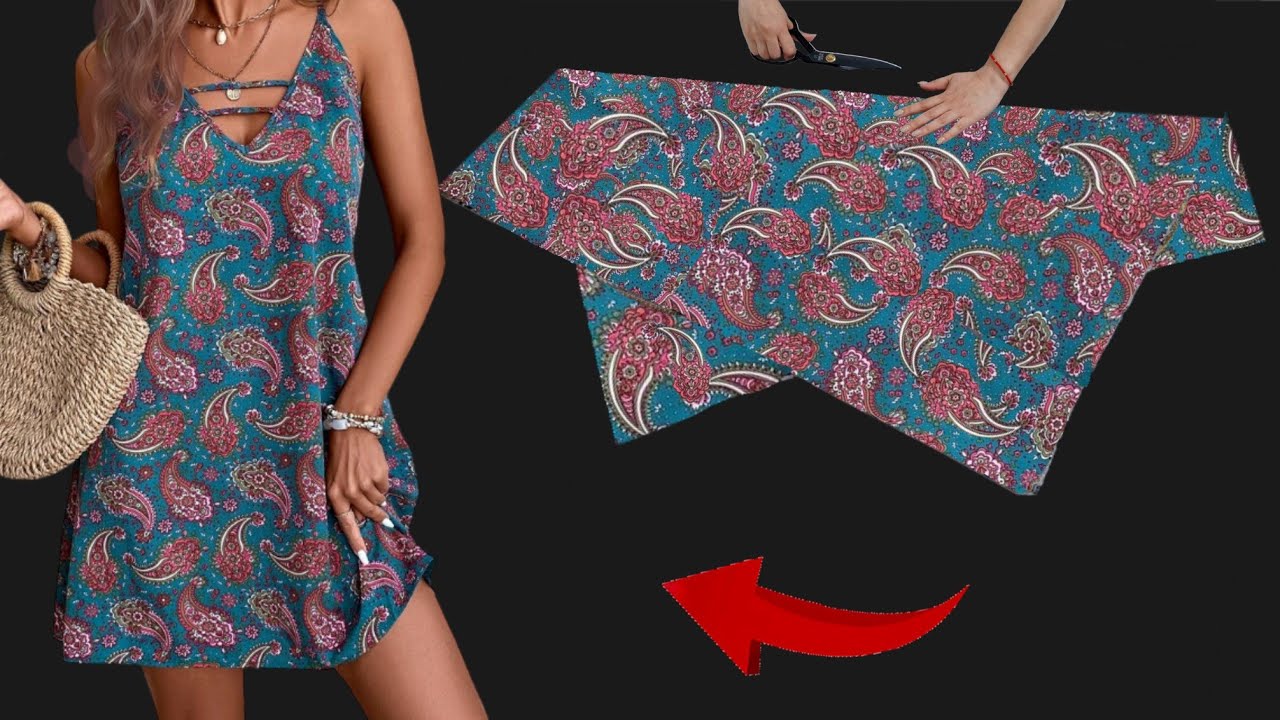 🔥WOW✂️Only 1 meter fabric 🧵Summer Stylish Dresses Cut and Sew in 10 Minutes 💃 Summer Trends Dresses