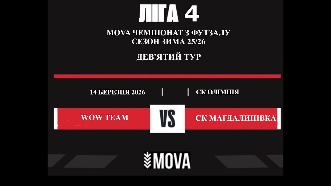 LIVE  WOW TEAM - СК МАГДАЛИНІВКА