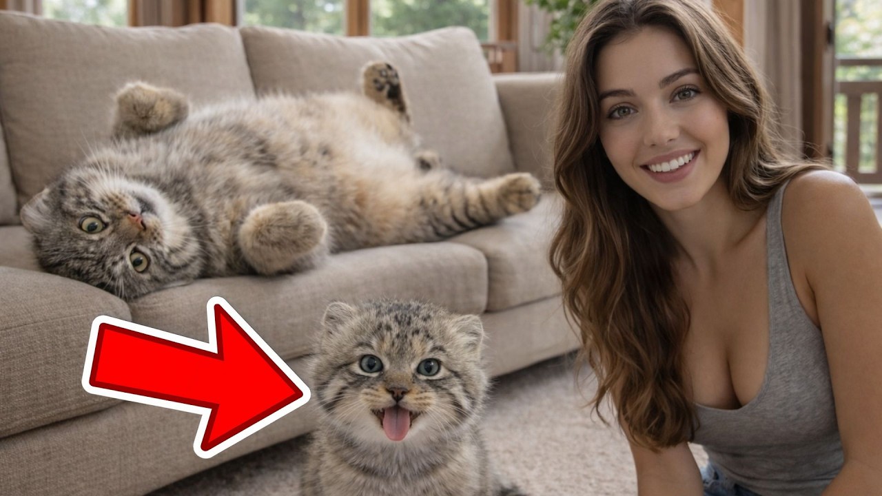Mother Manul Cat Begs for Help in a Snowstorm… Protecting Her Rare Wild Kittens ❄️🐾
