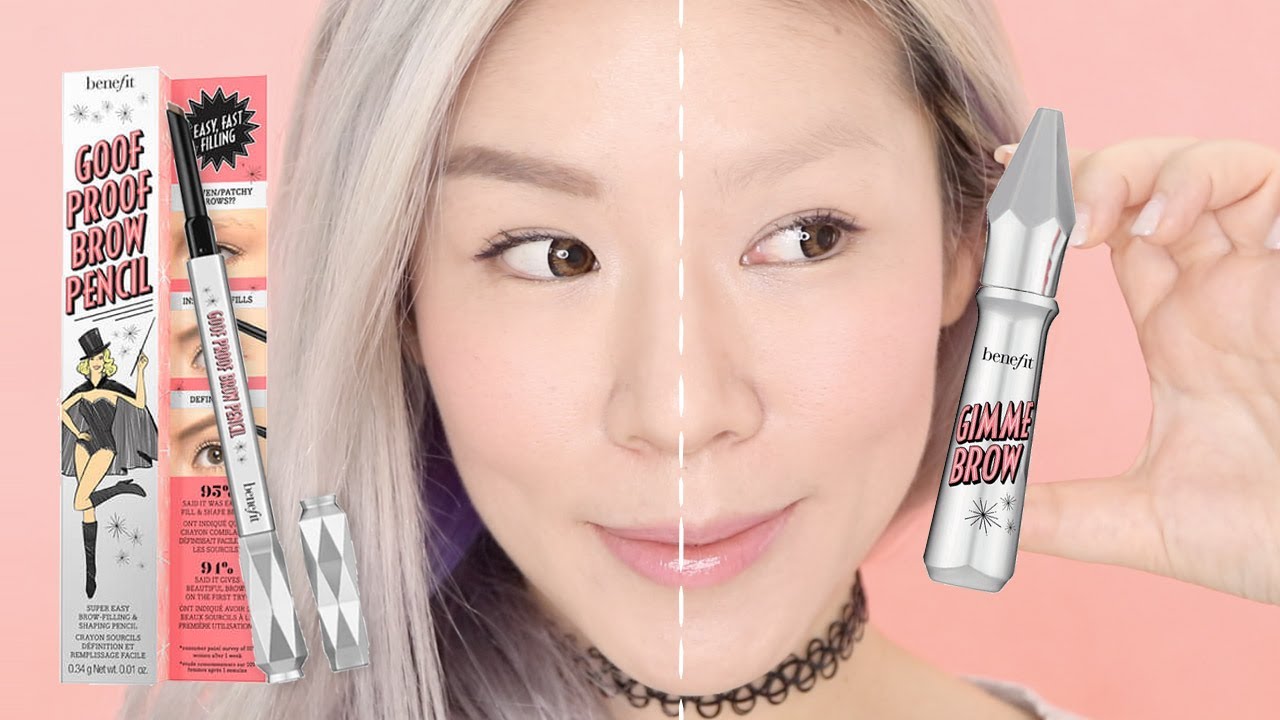 Trying on BENEFIT GOOF PROOF EYEBROW PENCIL / GIMME BROW VOLUMIZING EYEBROW GEL!
