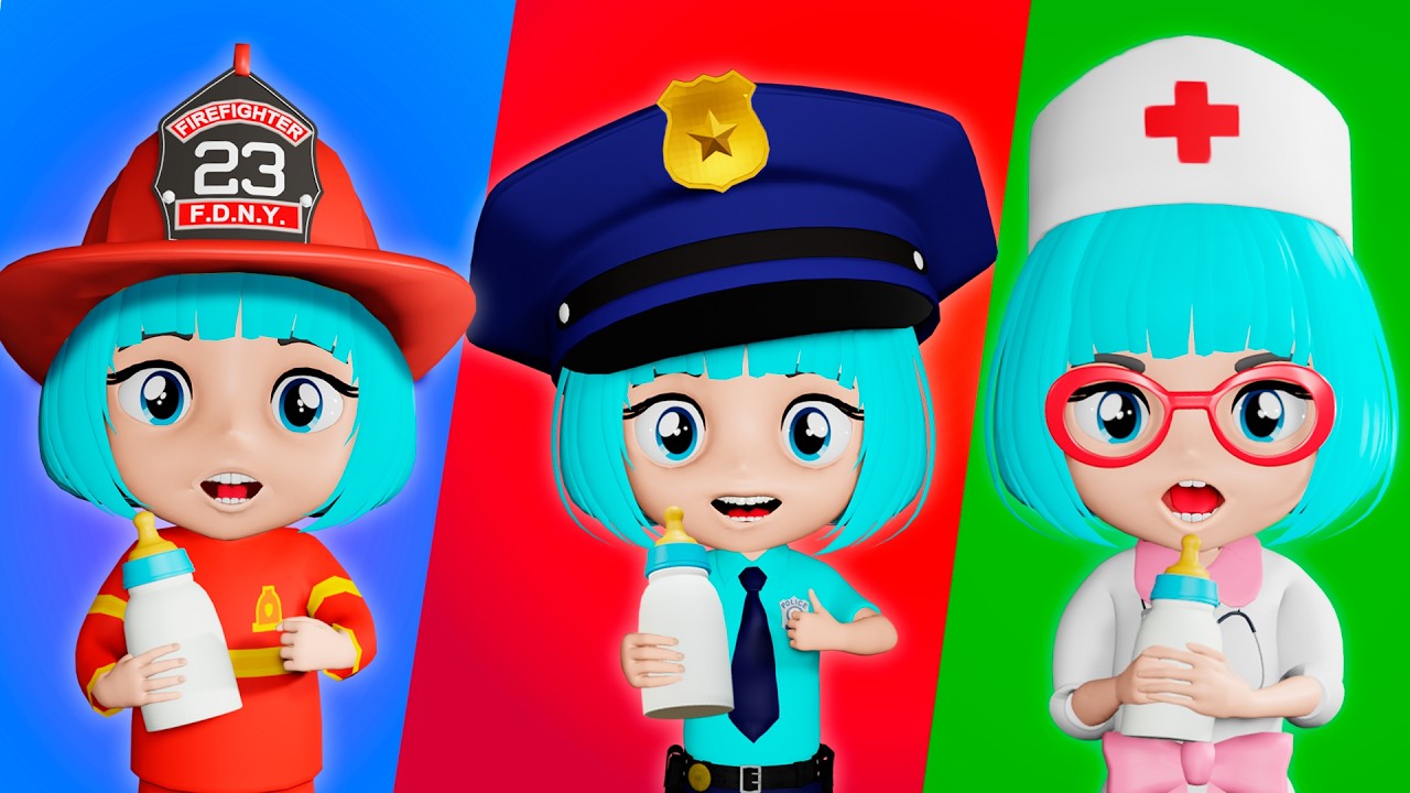 Baby PoliceGirl Song + More Kids Songs and Nursery Rhymes | Lights Kids 3D