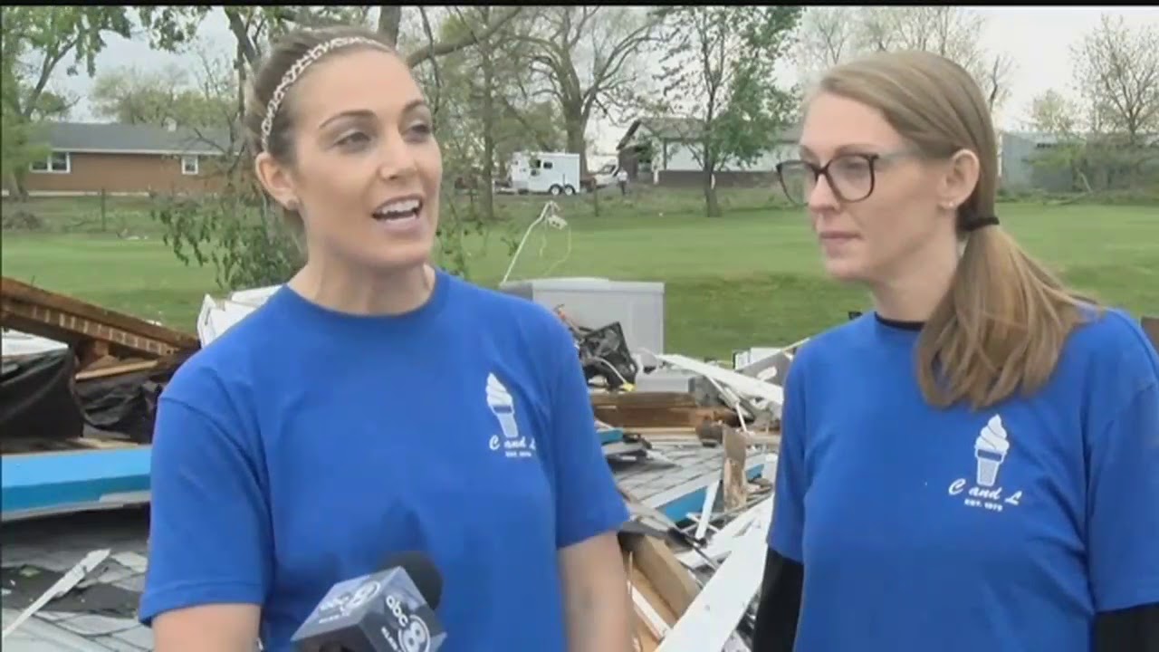 Workers escape moments before tornado completely destroys Lincoln ice cream shop