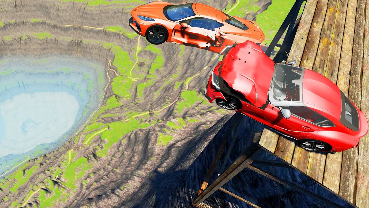 BeamNG drive - Leap Of Death Car Jumps & Falls
