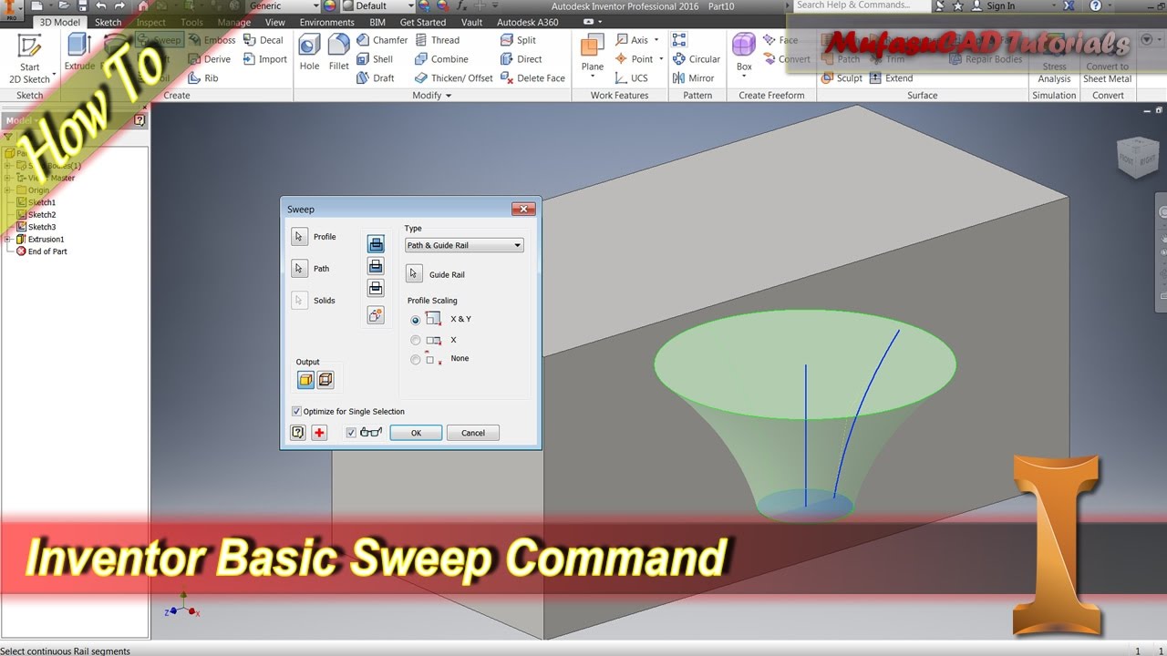 Inventor How To Use Sweep
