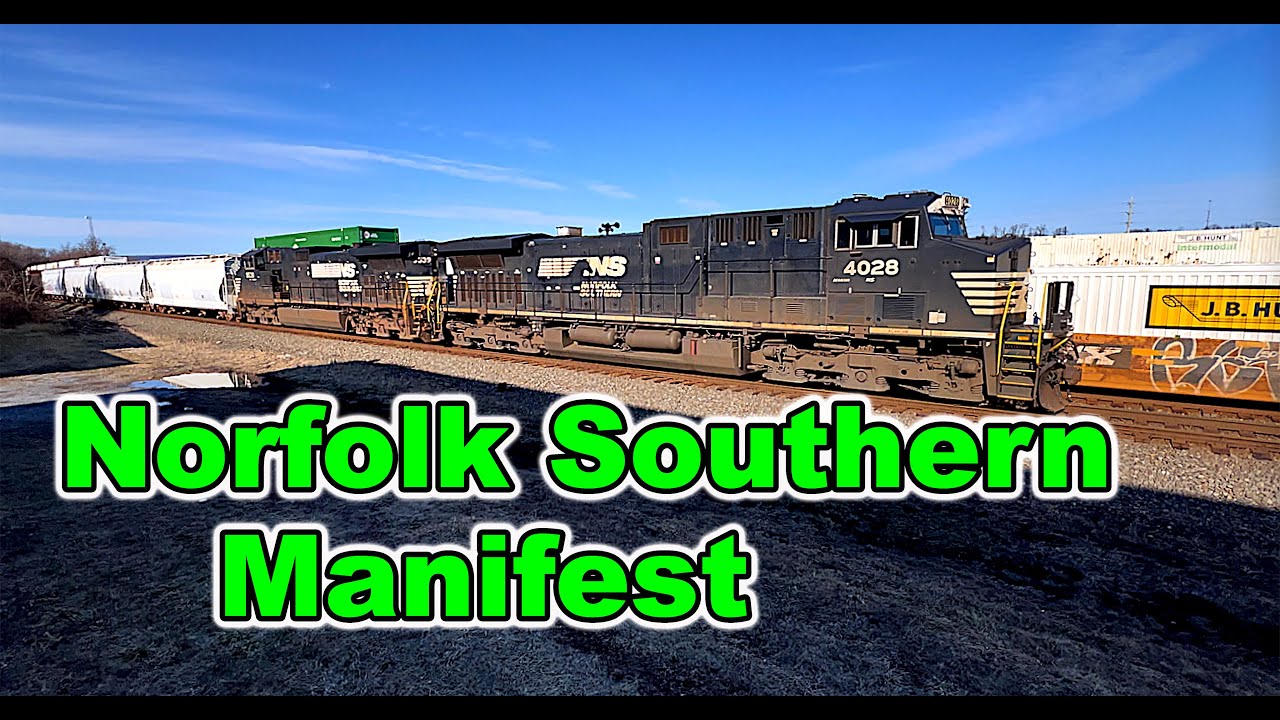 Norfolk Southern Manifest Train NS 4028, NS 9539, NS 1823