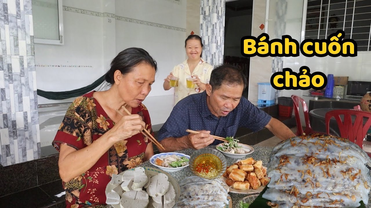 Sáng Q Cắt Bạc Hà Xong Làm Bánh Cuốn Chảo Mẹ Ăn Khen Ngon Lắm