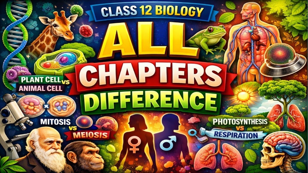Class 12 biology All chapter difference