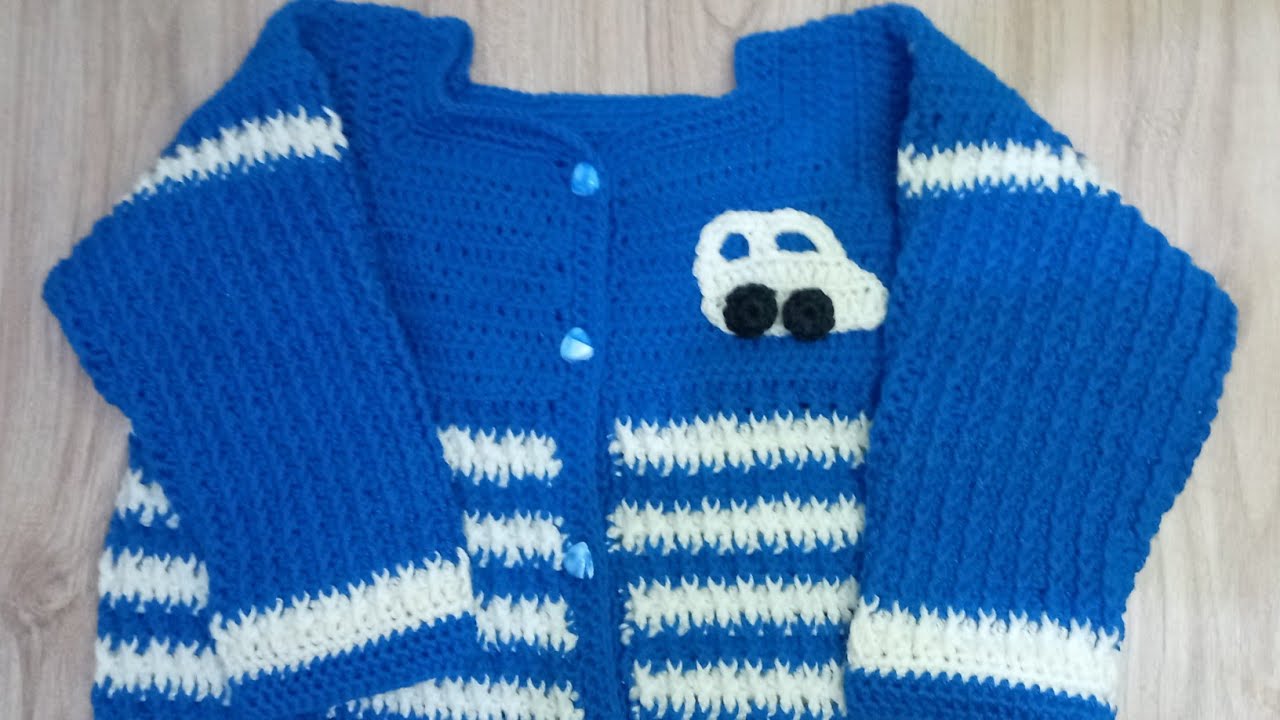 Crochet baby cardigan sweater or jacket for boys and girls easy and different 