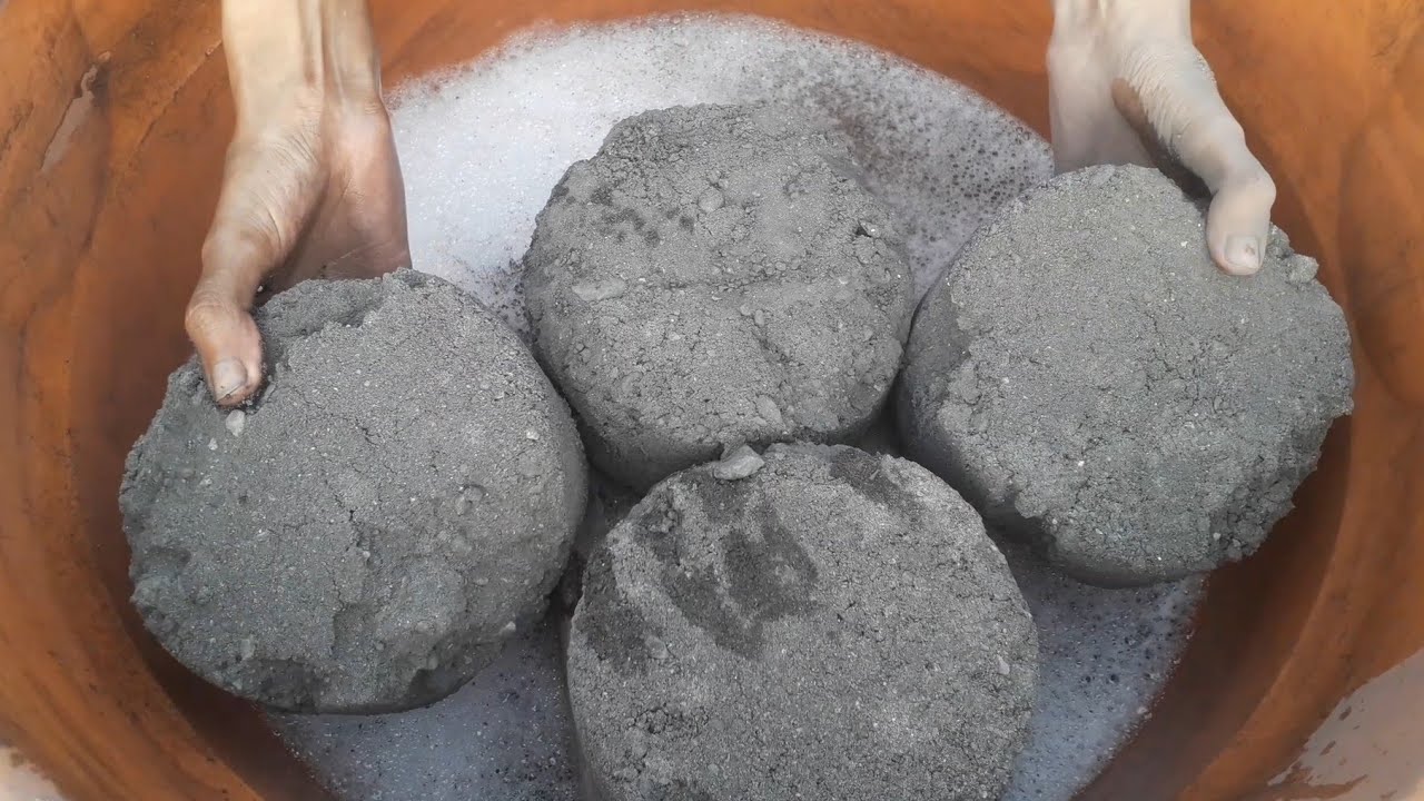 New video💯🖤🔥pure sand cakes crumbling in foamy water+dry tub asmr sleepy video 🙌💦