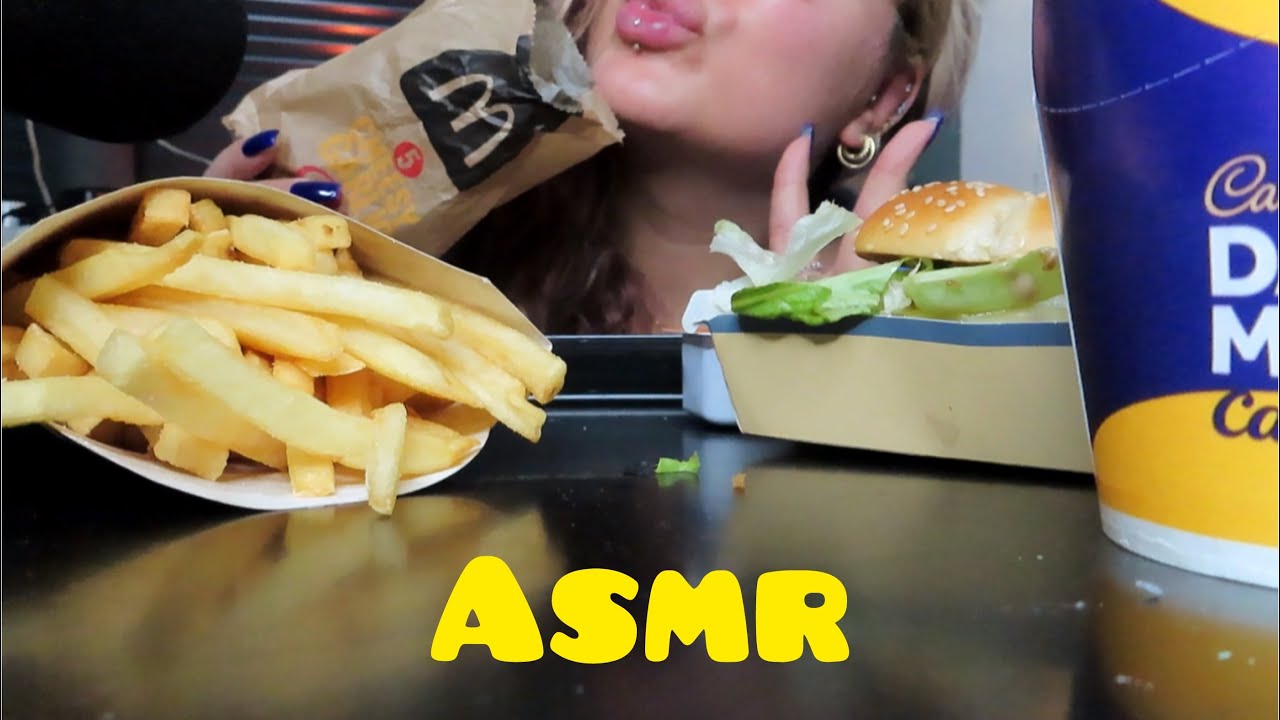 ASMR Mc Donald’s Steakhouse Stack + Cheesy Garlic Bites + Smarties Mc Flurry - no talking 🍔🍟🥤