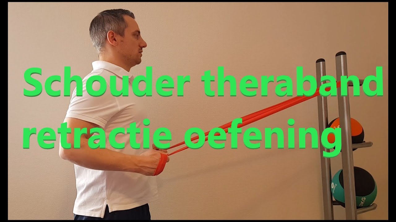 Schouder retractie oefening met theraband