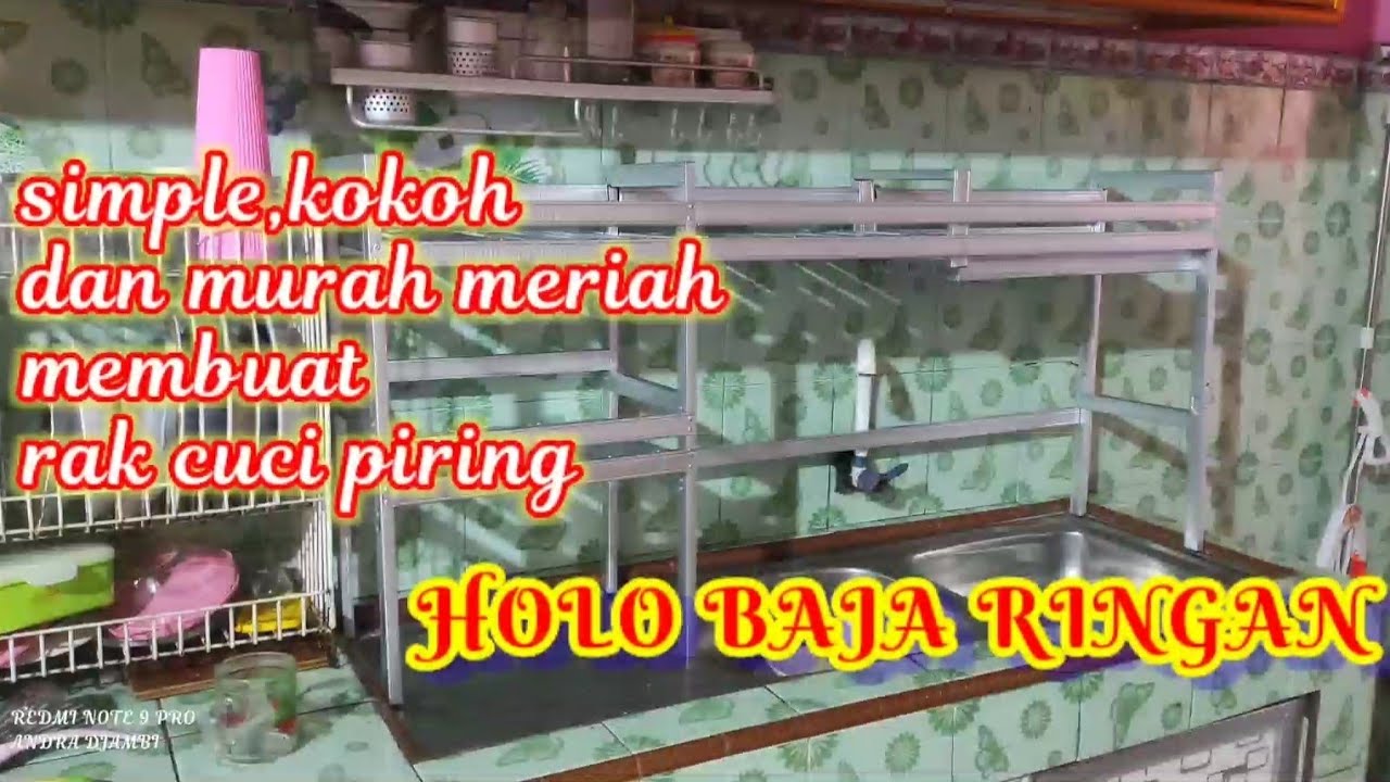 cara mudah MEMBUAT RAK PIRING /WASTAFEL DARI HOLLOW BAJA RINGAN,praktis dan murah