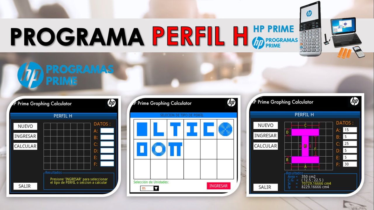 PROGRAMA PERFIL H PARA CALCULADORA HP PRIME |GRATIS.