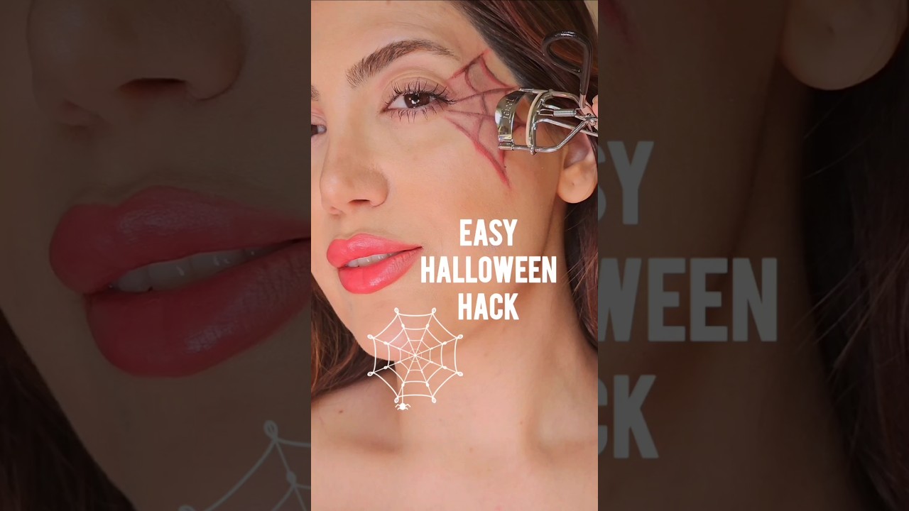 Вирусный лайфхак для макияжа на Хэллоуин 2025 🕸️ Простой образ паутины! 🎃👌 #шорты