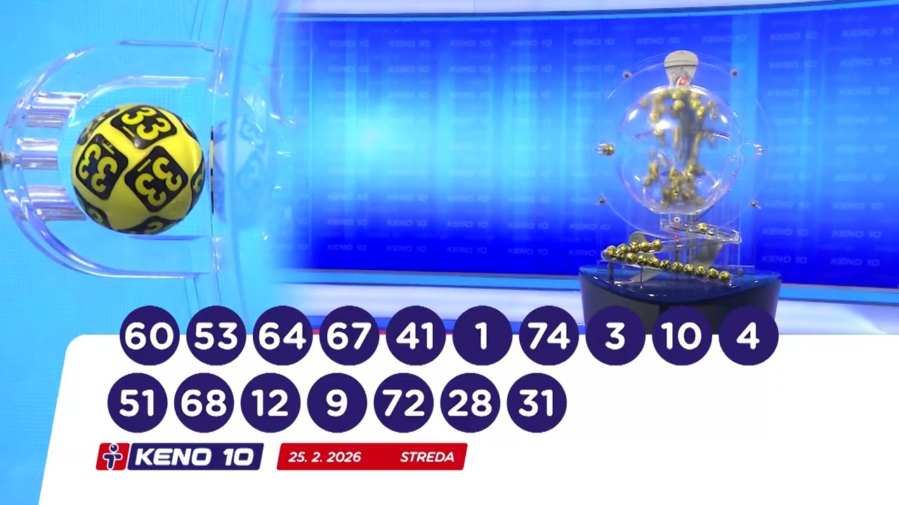 Žrebovanie TIPOS 25. 02. 2026 - LOTO, LOTO 5 z 35, KENO 10, Všetko alebo nič