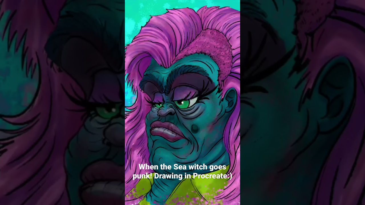 Drawing the Sea Witch in Procreate! #drawing #art #artist #digitalart #digitaldrawing #procreate