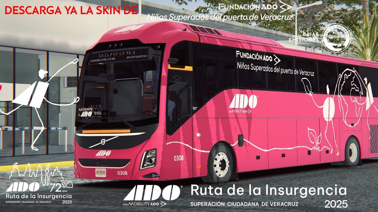 DESCARGA YA!! LA SKIN DE AUTOBUSES DE ORIENTE ADO RUTA DE LA INSURGENCIA 2025