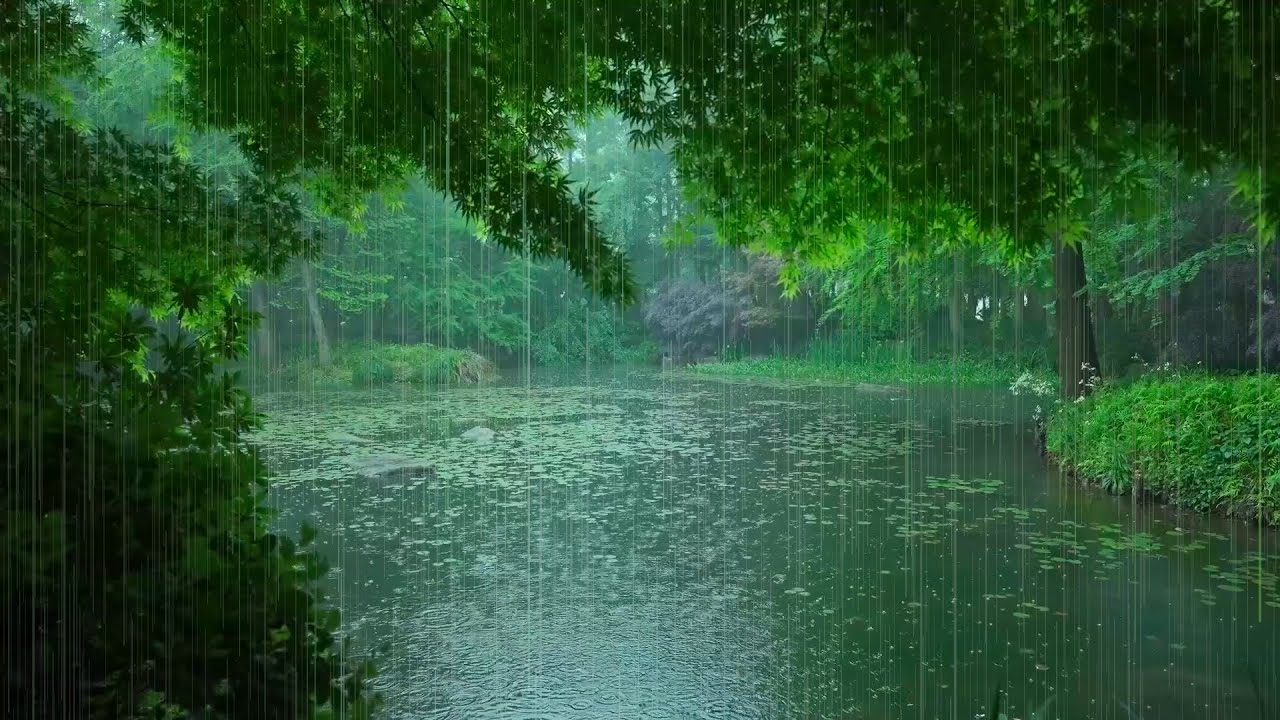 The beautiful little river is raining(253) , sleep, relax, meditate, ASMR, Real Shot