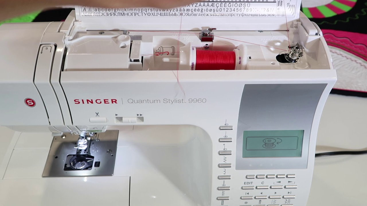 Singer Quantum Stylist 9960 5 Заправка нити и намотка шпульки