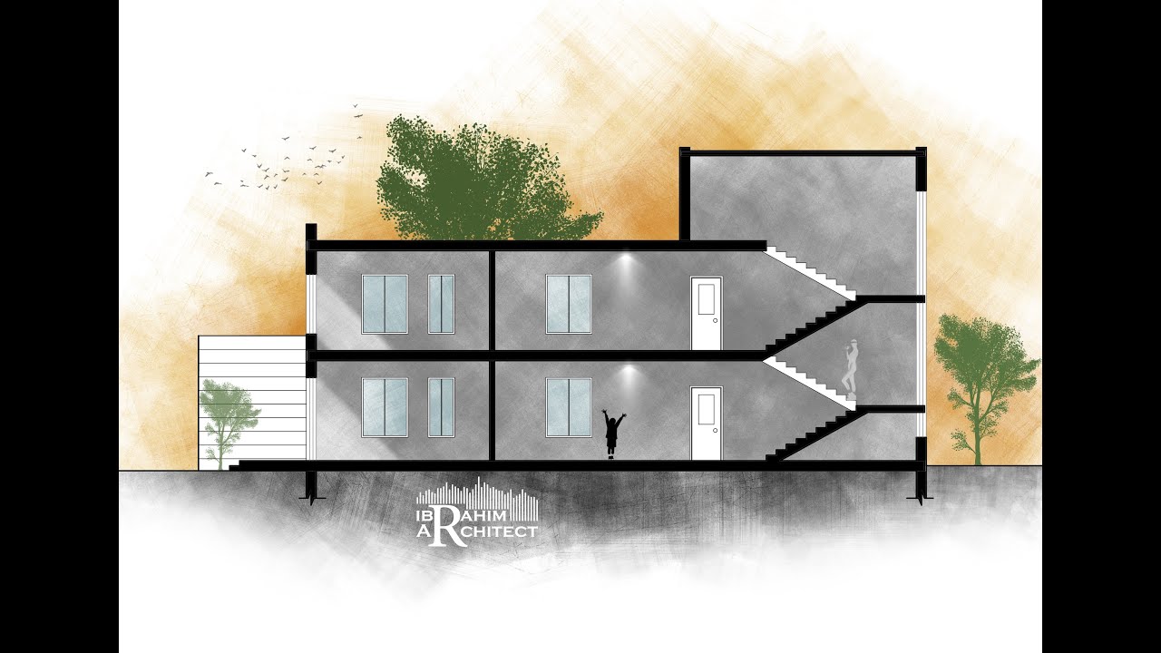 اظهار سكشن معماري ببرنامج الفوتوشوب | Architectural Section in Photoshop