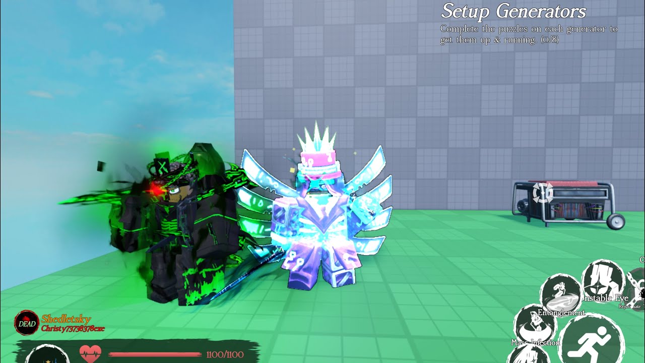 Crazyblox 1x1 skin in forsaken (collaboration with flood escape 2)