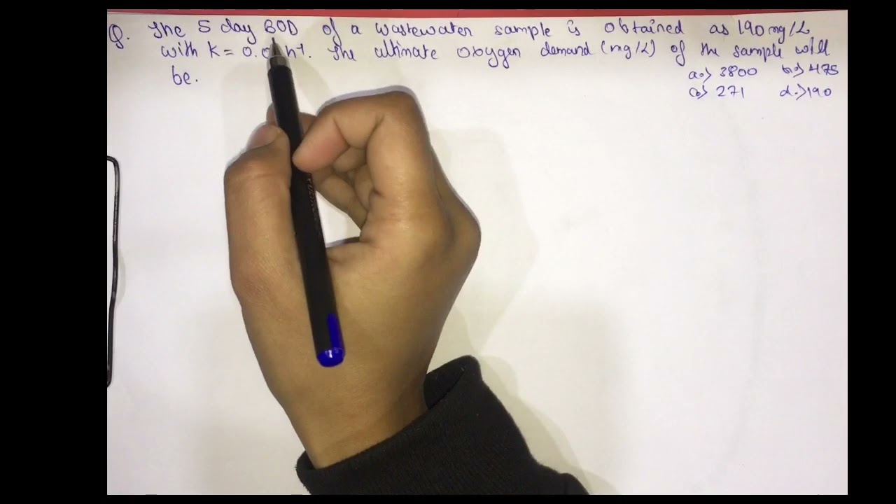 BOD | biochemical oxygen demand numerical | ultimate BOD | part 1