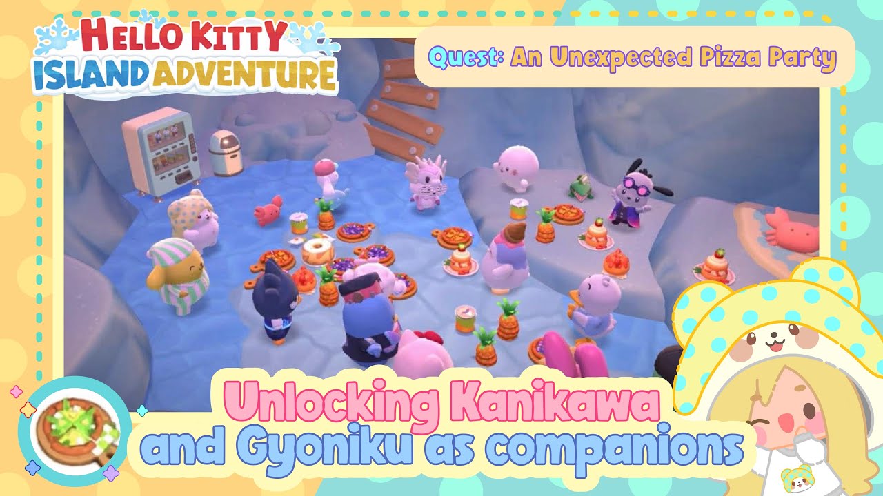 Unlocking Kanikawa and Gyoniku as companions. Hello Kitty Island Adventure #sanrio       