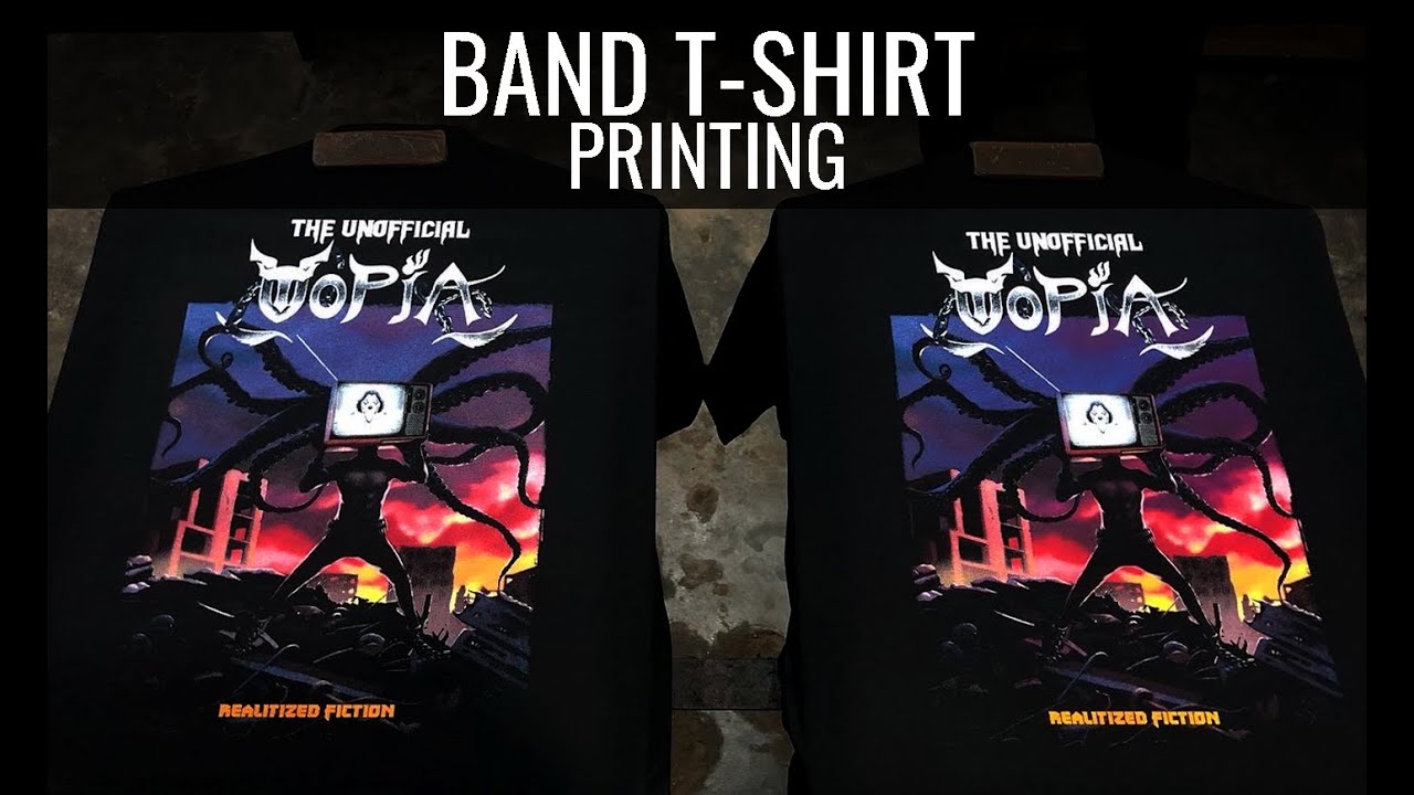 Screen Printing A Band T-shirt 7 Color Print.