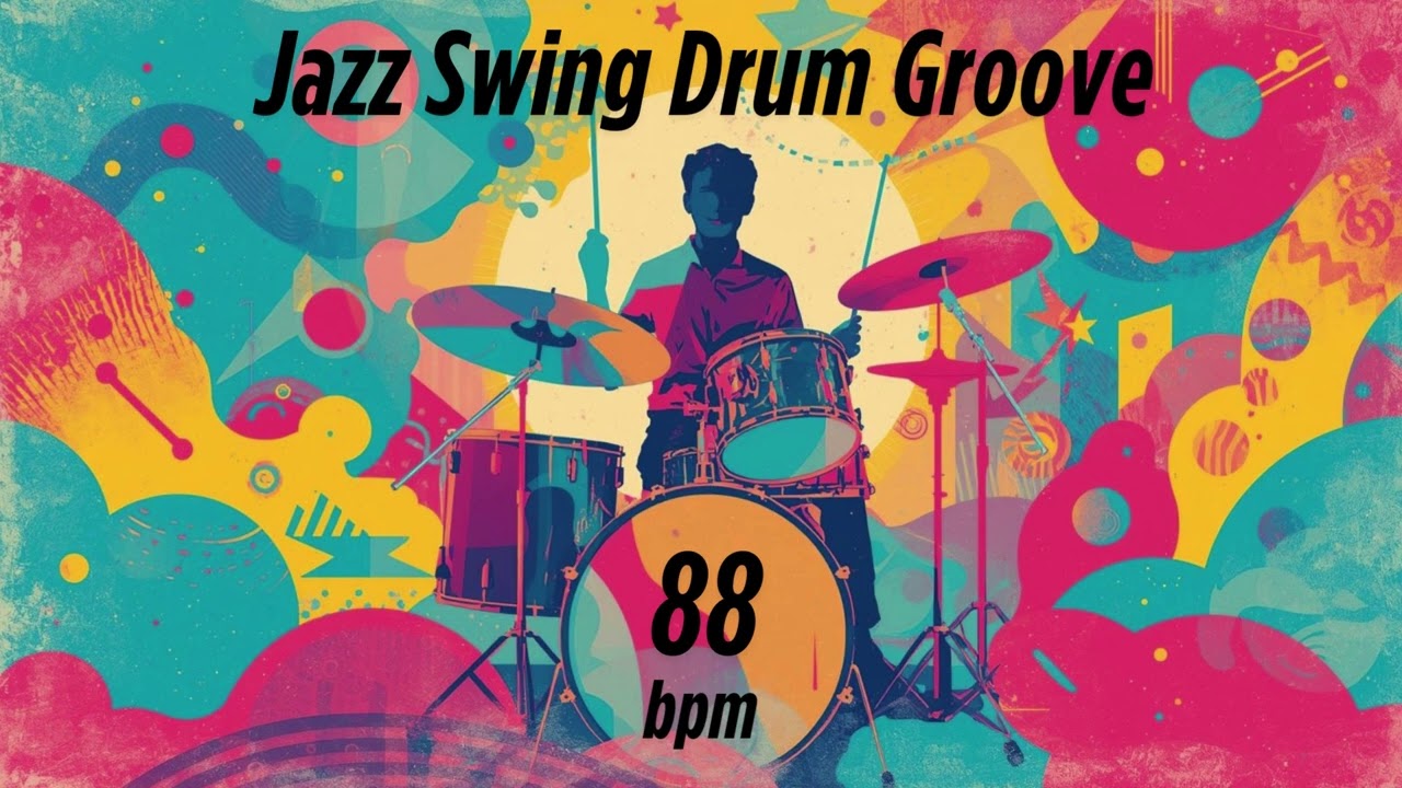 Drum Groove Loop , Beat Metronome , Jazz Swing Feel , 88 bpm