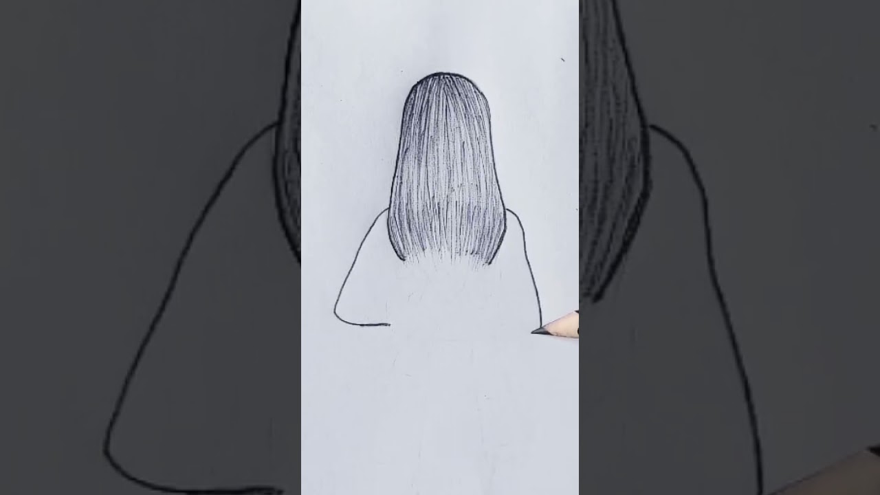 back side girl drawing &hearts; #shorts #drawing
