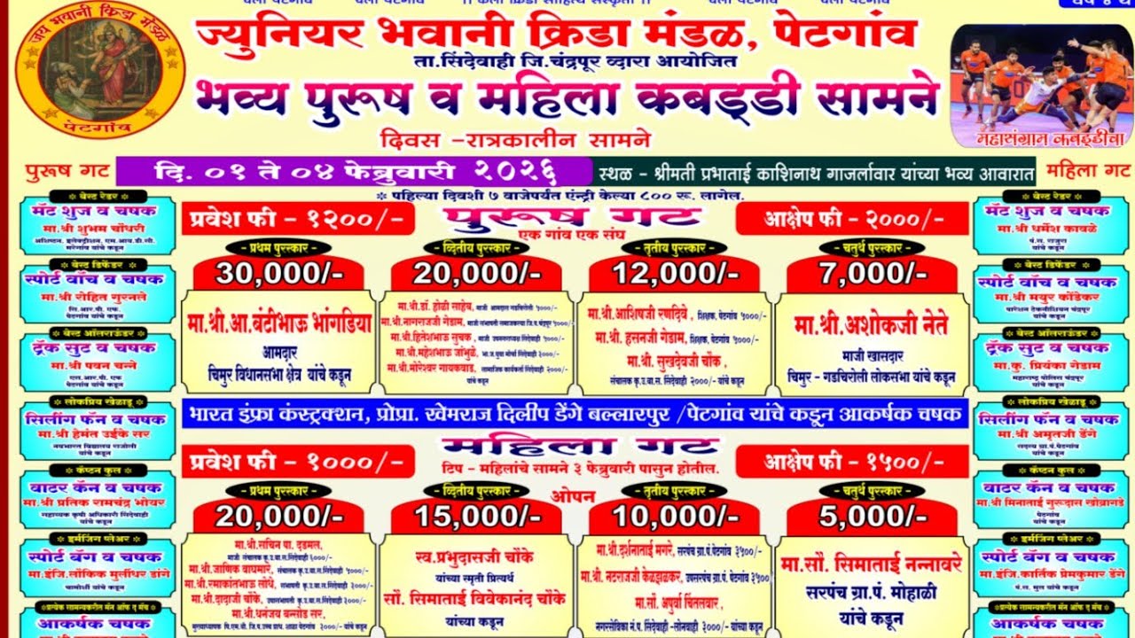 3RDPLACE MATCH, KATOL(NAGPUR) VS CHANDRAPUR