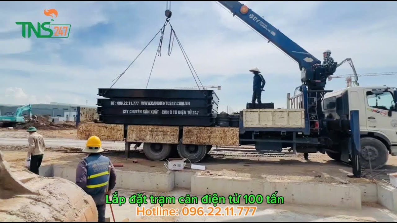 Lắp đặt trạm cân ô tô điện tử 100 tấn kích thước 3m x 18m tại Khu công nghiệp Đồng Văn Hà Nam