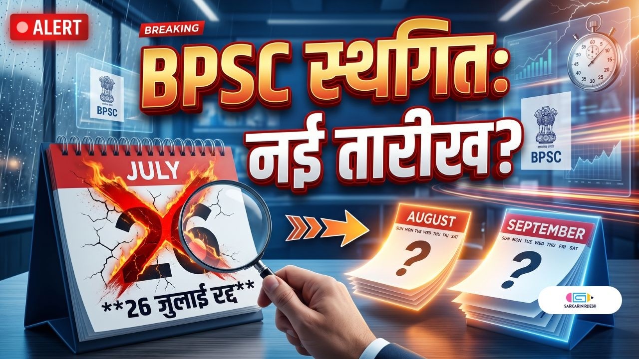 BPSC 72nd Prelims Exam Postponed 2026! | 26 जुलाई की परीक्षा स्थगित, नई परीक्षा तिथि (New Date) |