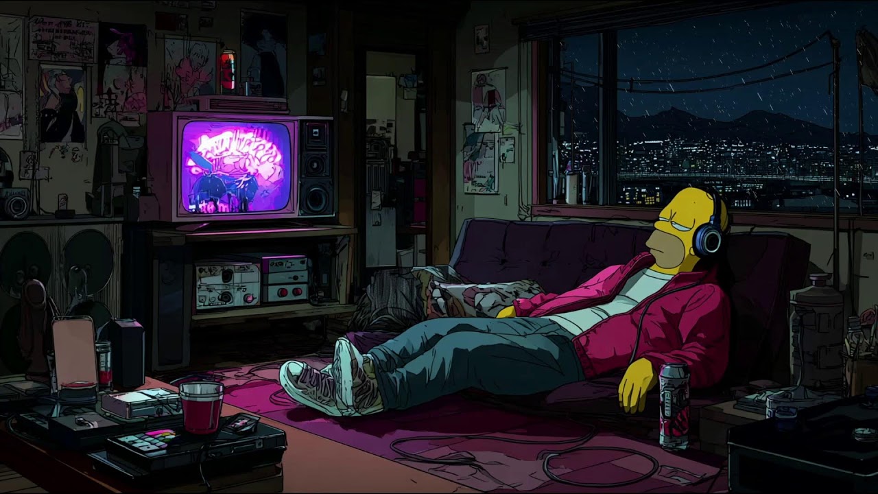 Chuva na Sala de Estar dos Simpsons 🛋️ | Lofi Imersivo para Relaxar