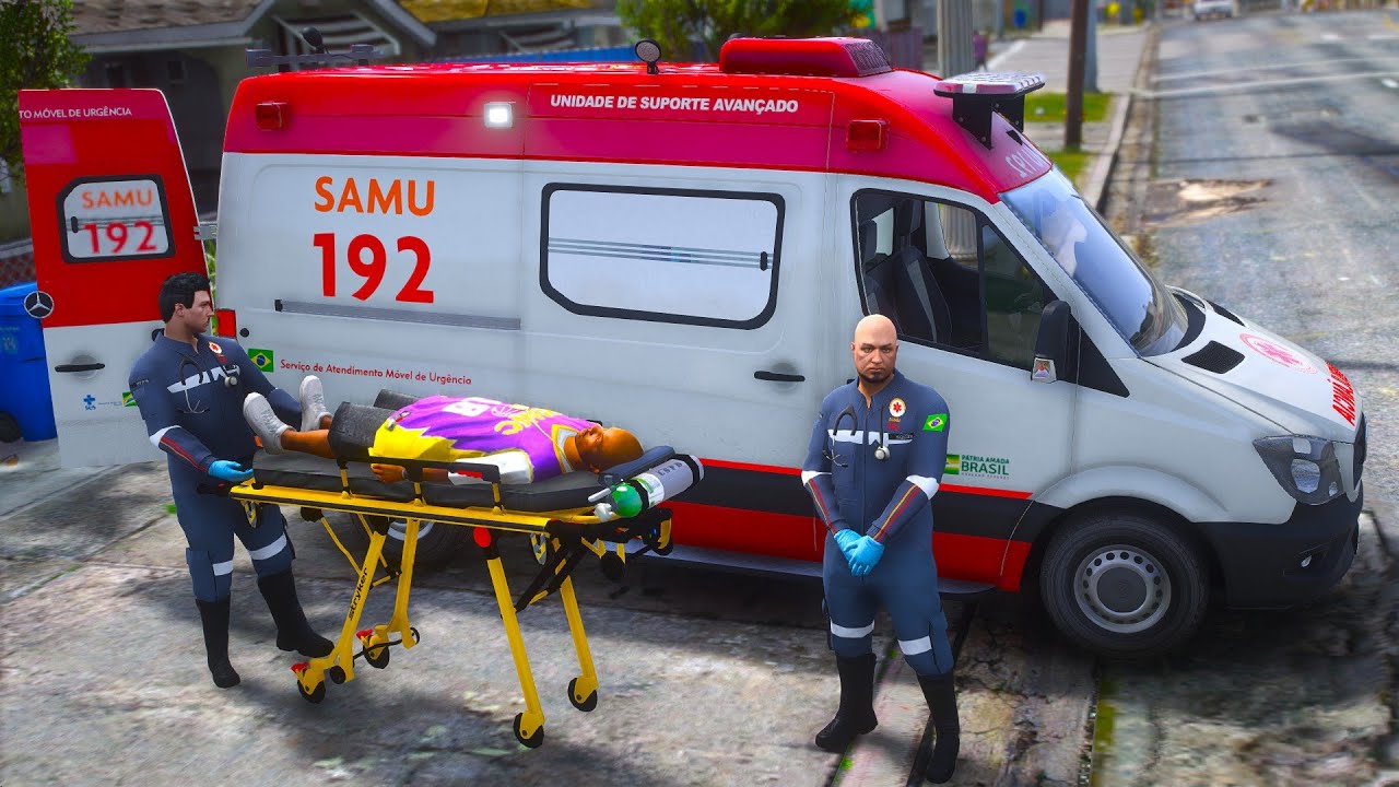 RESGATE COM BREVIDADE!! SAMU SALVANDO VIDAS | GTA 5 EMERGÊNCIA 24 HS