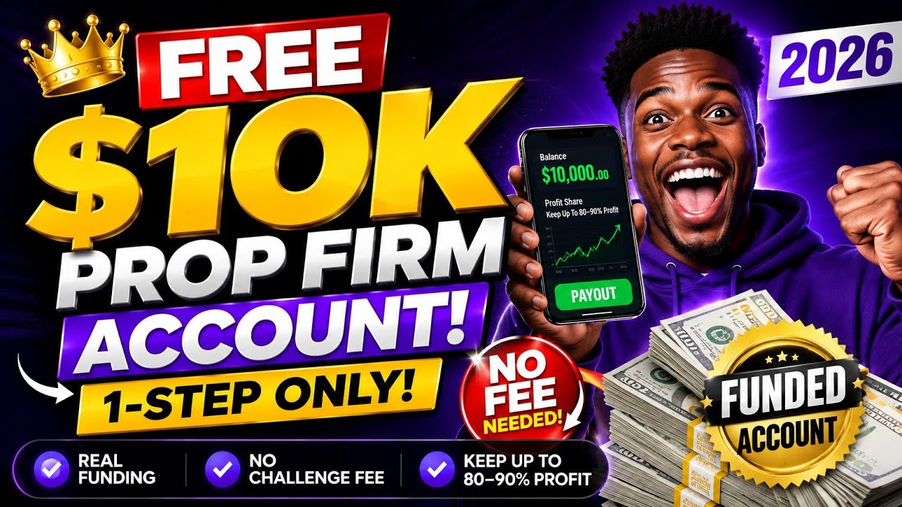 FREE $10K 1-Step Prop Firm Account (2026) | No Challenge Fee!